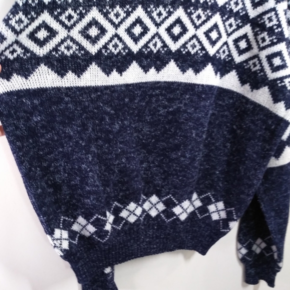 Brandini Blue & White Argyle Pullover Sweater Mens - Picture 4 of 11